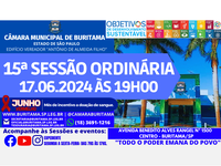 15ª SESSÃO ORDINÁRIA - 17.06.2024 ÀS 19H00.