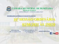 16ª SESSÃO ORDINÁRIA - 02/08/2021 - 19h00