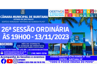 26ª SESSÃO ORDINÁRIA 13.11.2023 ÀS 19H00.