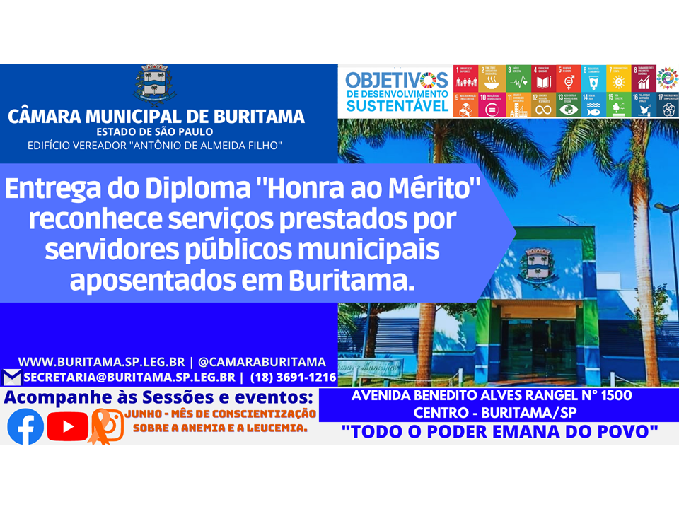 Entrega do Diploma "Honra ao Mérito" reconhece serviços prestados por servidores públicos municipais aposentados em Buritama